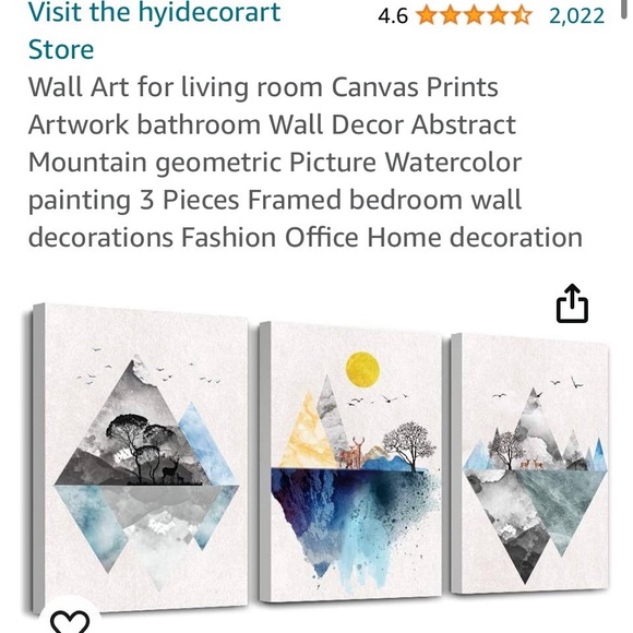 Watercolor Canvas Scenery Deer Pictures‎ Art Decor (3) - Picture 2 of 8